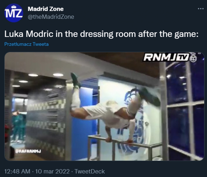 Luka Modrić w szatni po meczu z PSG.... :D